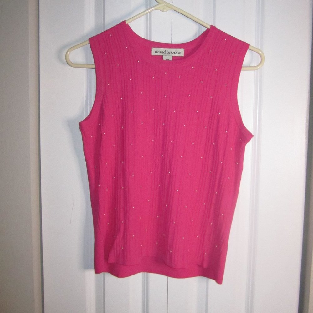 David Brooks pink tan with pearls S petite